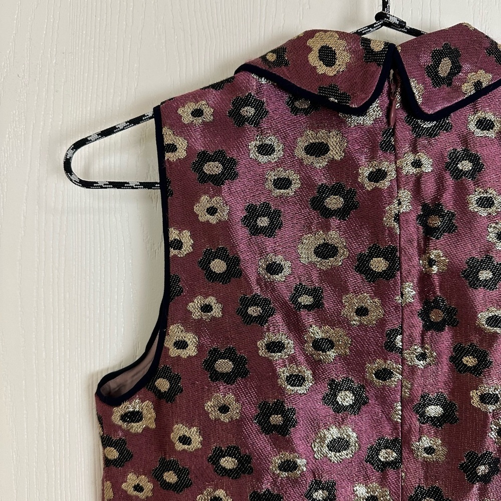 J. Crew Collection Metallic Marigold Top Sleeveless Blouse Women’s - Picture 5 of 10